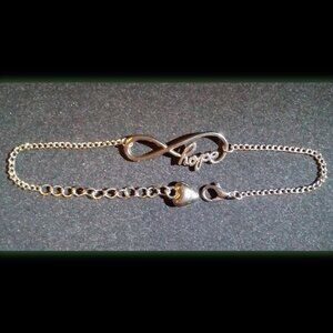 Silver infinity hope bracelet